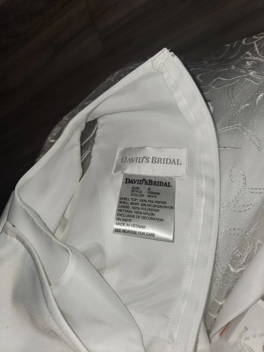 David's Bridal Flower Girl Pageant Formal Dress Sz. 6 - Picture 8 of 9